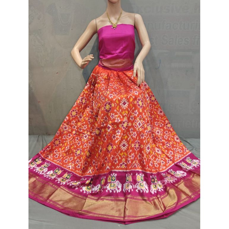 PSSIFSLG5Y03SZDC25- Free Size Ikat Silk Lehenga
