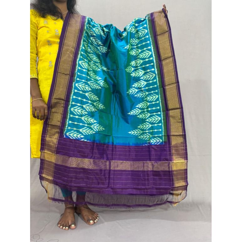 PSSIISDP5Y03ECDC35- Ikat Silk dupatta