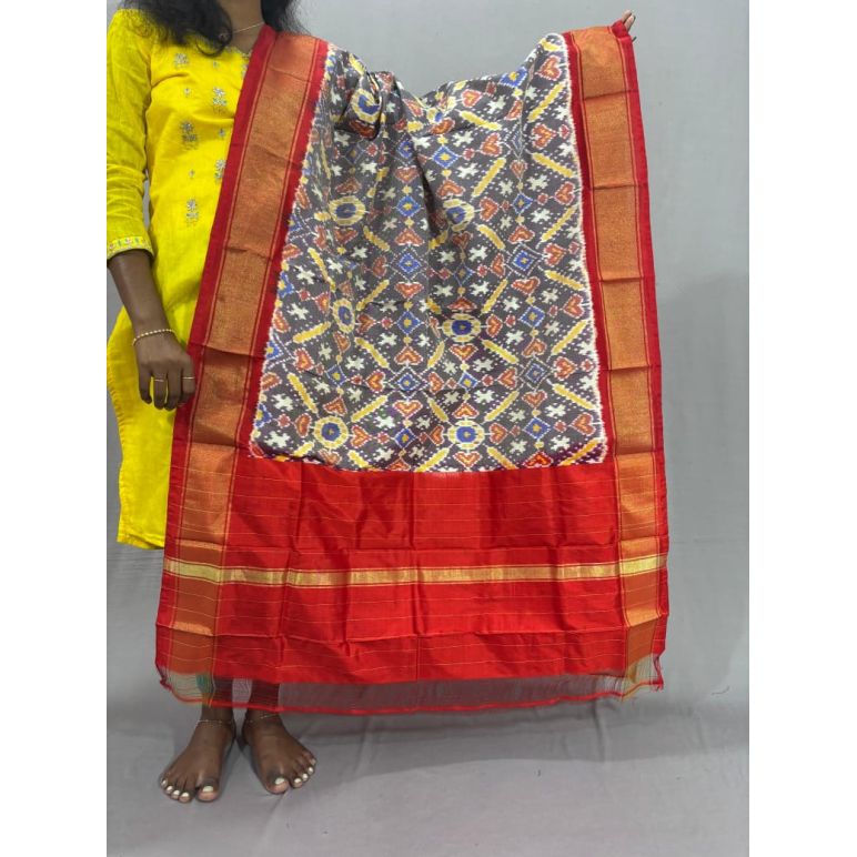 PSSIISDP5Y03ECDC43- Ikat Silk dupatta