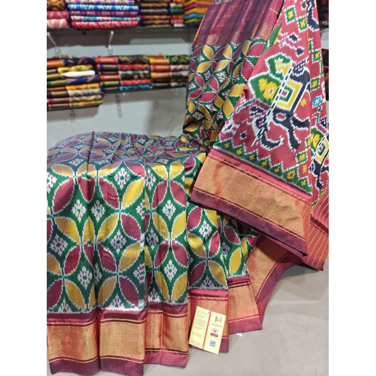 PGMRIDSS5Y06BICD01- Ikat silk saree
