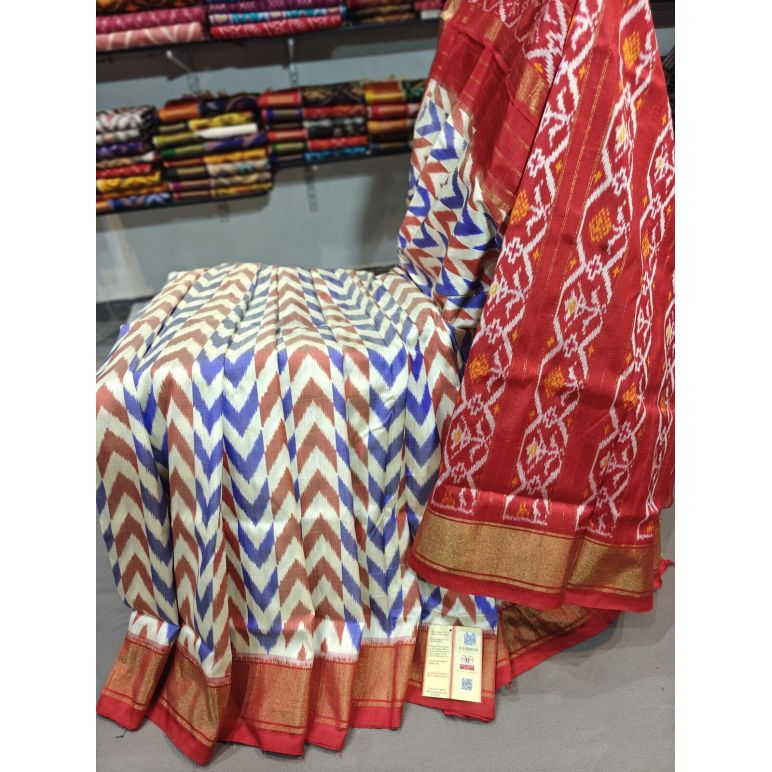 PGMRIDSS5Y06BICD08- Ikat silk saree