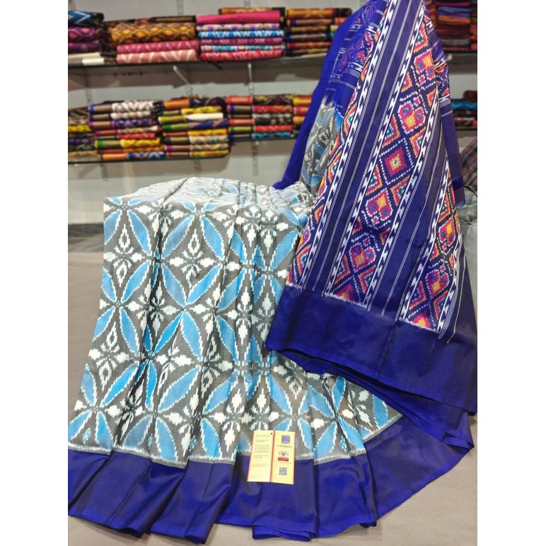 PGMRIDSS5Y06BICD16- Ikat silk saree