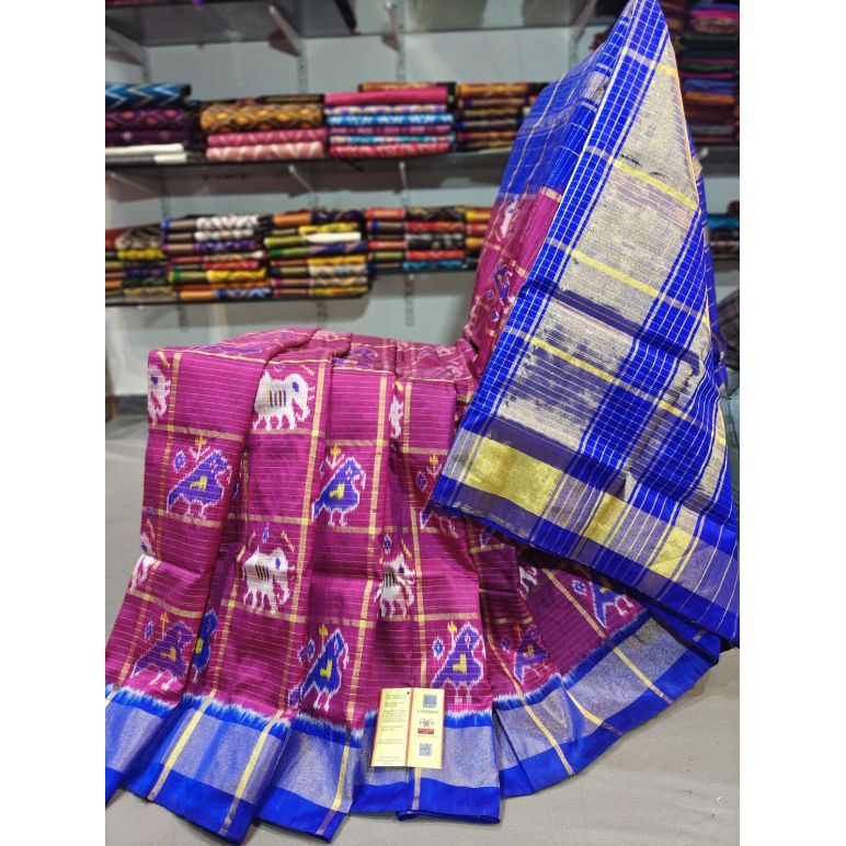 PGMRIDSS5Y06BICD18- Ikat silk saree