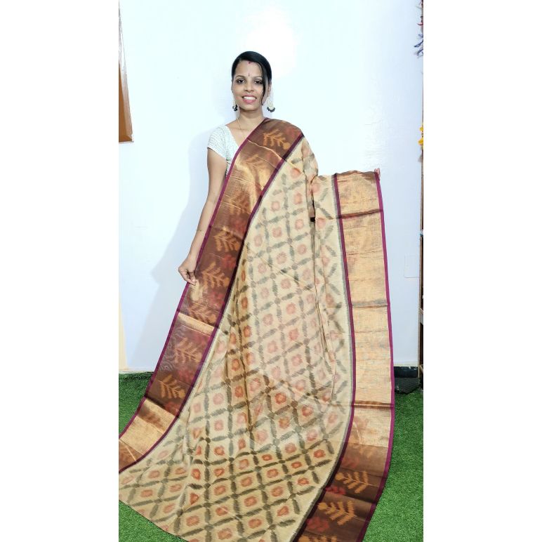 PGMRISCS5Y07EECD47- Ikat Sico saree