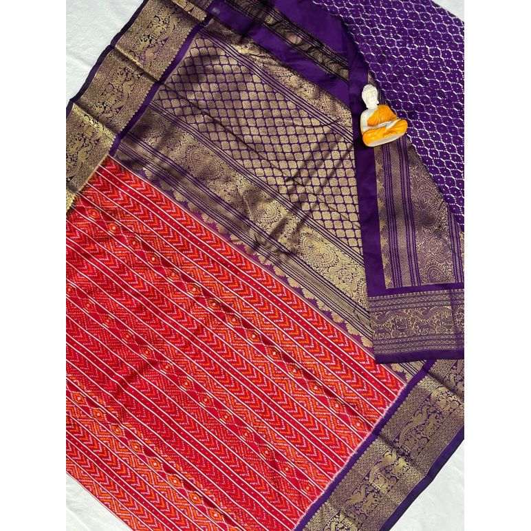 PGMRKBRS5Y06FSDC02- Kanchi border Ikat silk saree