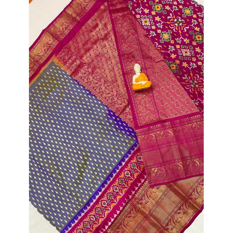 PGMRKBRS5Y06FSDC10- Kanchi border Ikat silk saree