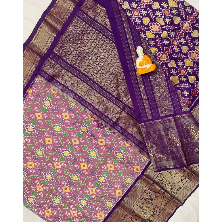 PGMRKBRS5Y06FSDC11- Kanchi border Ikat silk saree