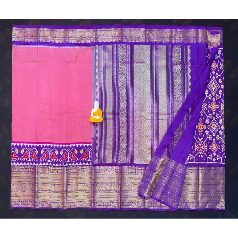 PGMRKBRS5Y06FSDC13- Kanchi border Ikat silk saree