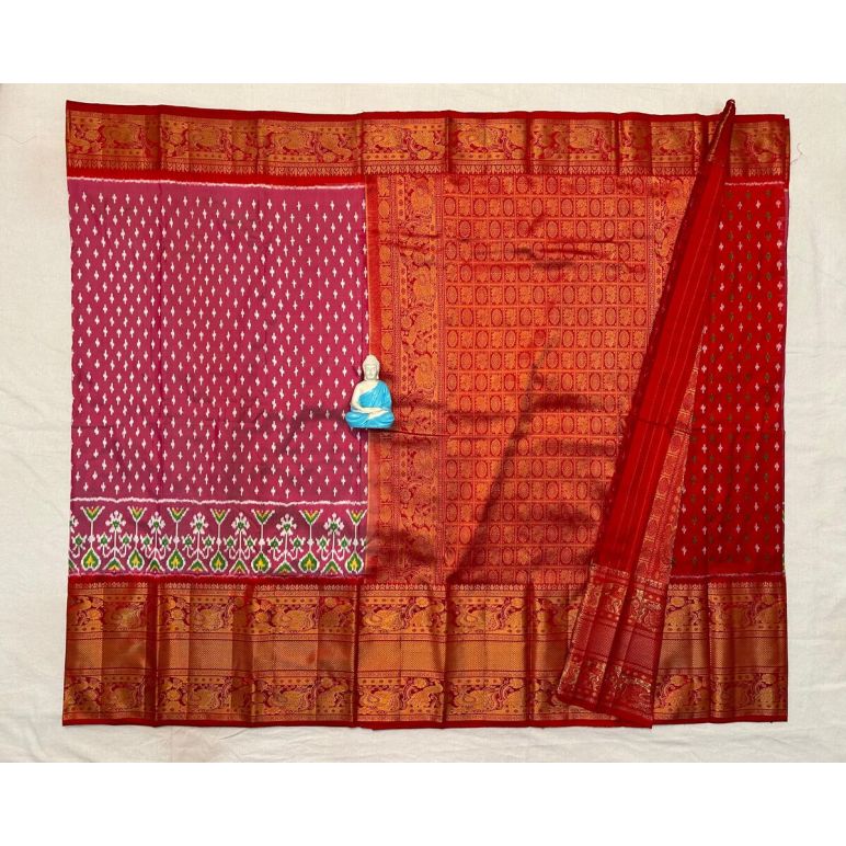 PGMRKBRS5Y06FSDC17- Kanchi border Ikat silk saree