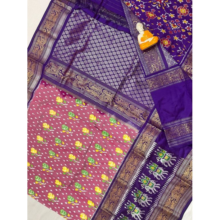 PGMRKBRS5Y06FSDC18- Kanchi border Ikat silk saree