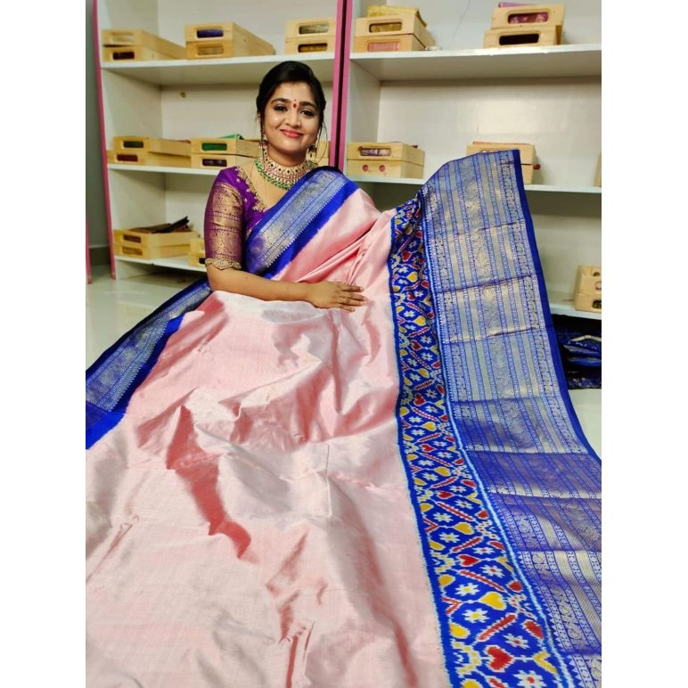 PGMRKBRS5Y06FSDC25- Kanchi border Ikat silk saree