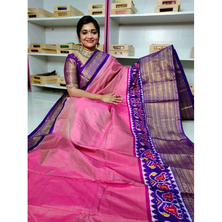 PGMRKBRS5Y06FSDC27- Kanchi border Ikat silk saree