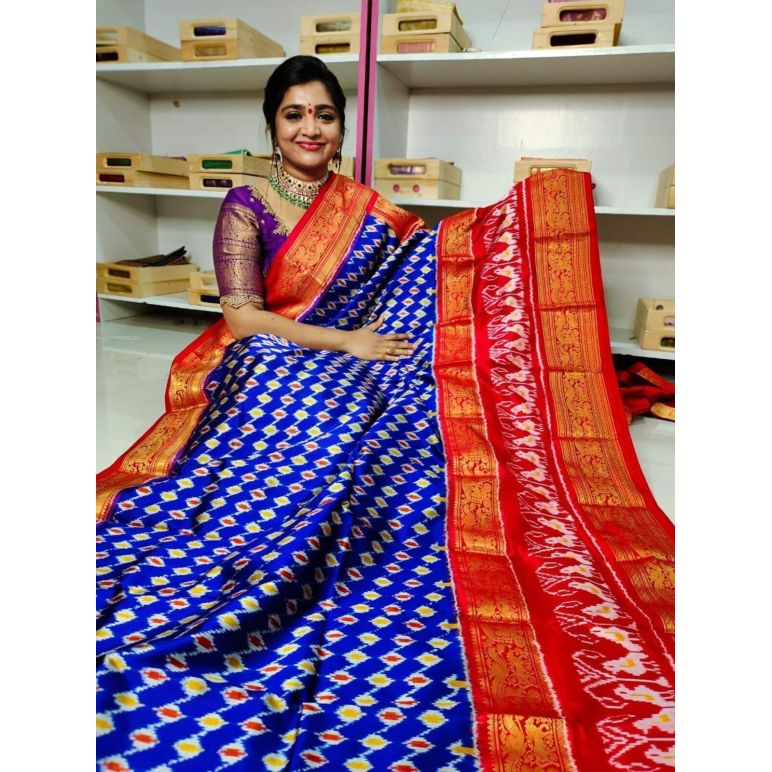 PGMRKBRS5Y06FSDC28- Kanchi border Ikat silk saree