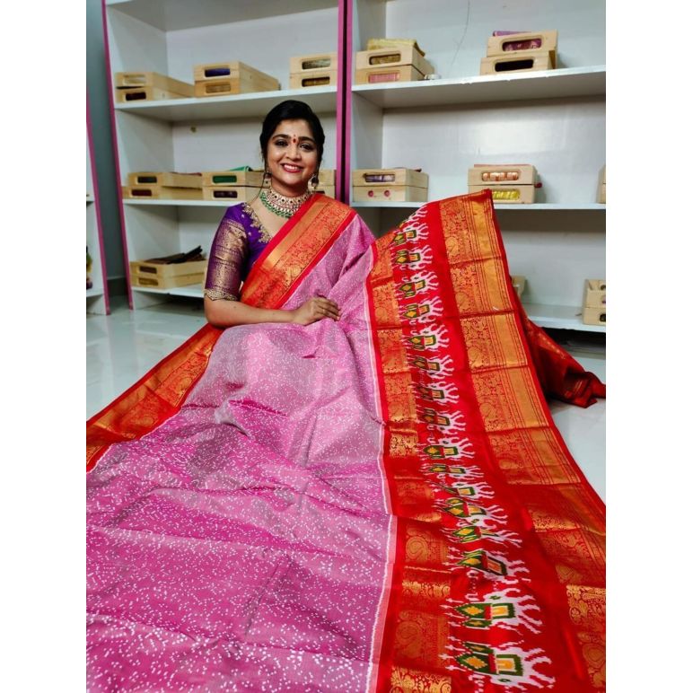 PGMRKBRS5Y06FSDC34- Kanchi border Ikat silk saree