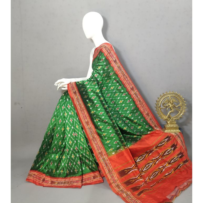 PRKSILWS5Y04SECD18- light weight Ikat silk saree