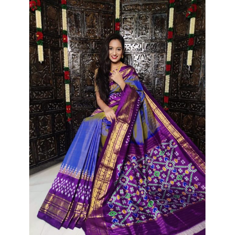 PRKSKBIP5Y06NDDC01- Kanchi border Ikat silk saree