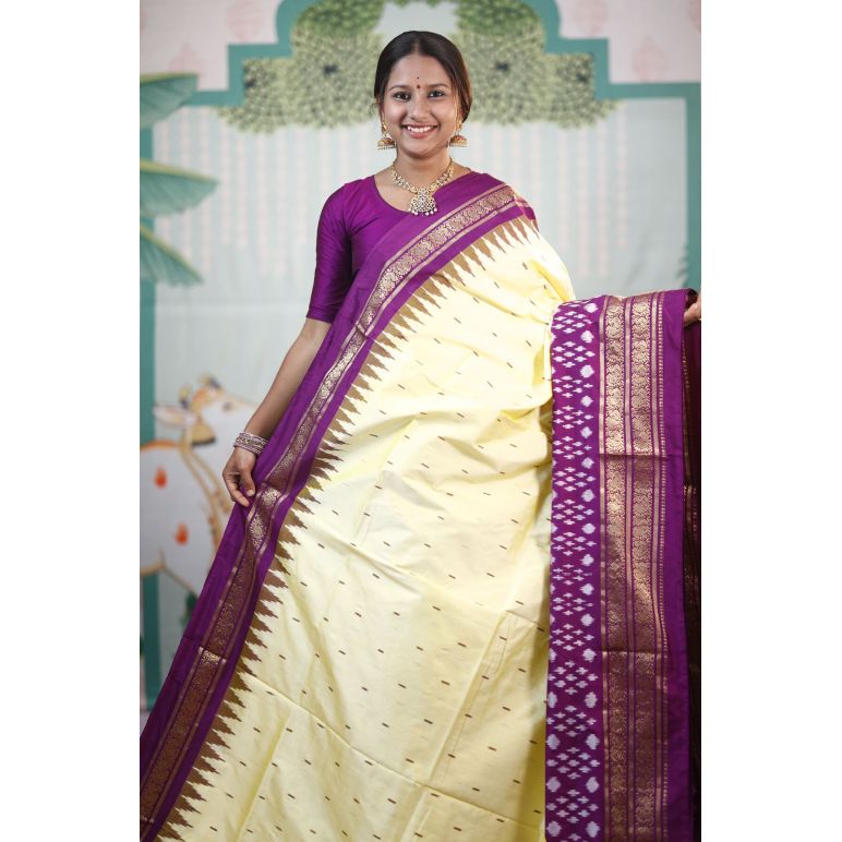 PRKSKBIP5Y06NDDC05- Kanchi border Ikat silk saree