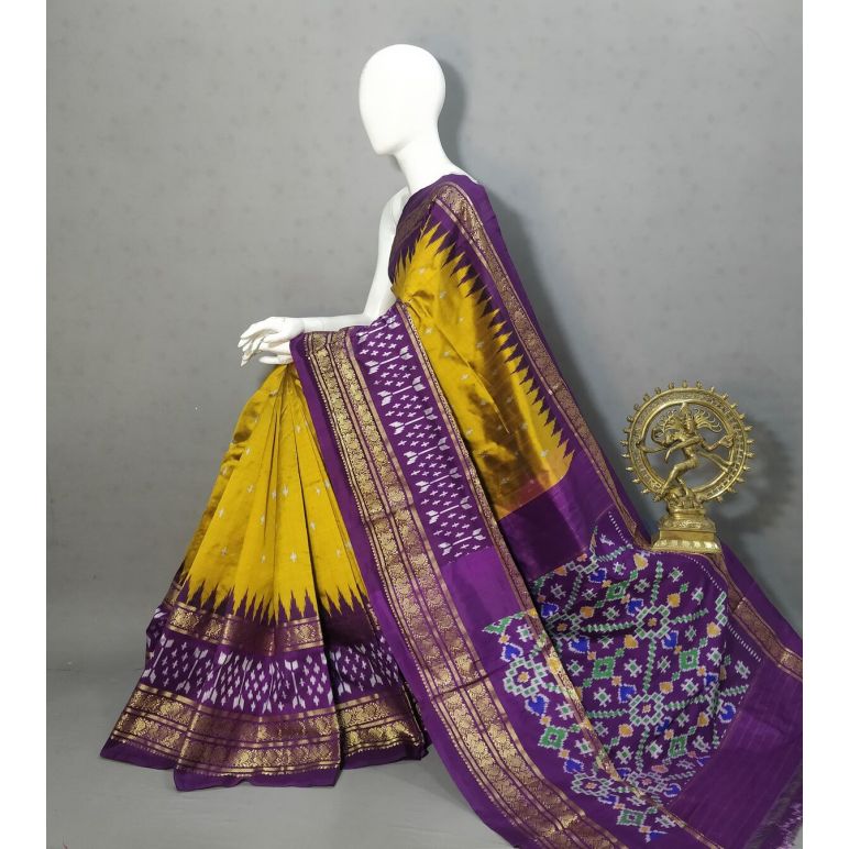PRKSKBIP5Y06NSCD01- Kanchi border Ikat silk saree
