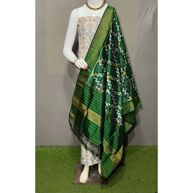 PSRGSDST5Y06FFCD01- Ikat Silk dupatta with Ikat sico top