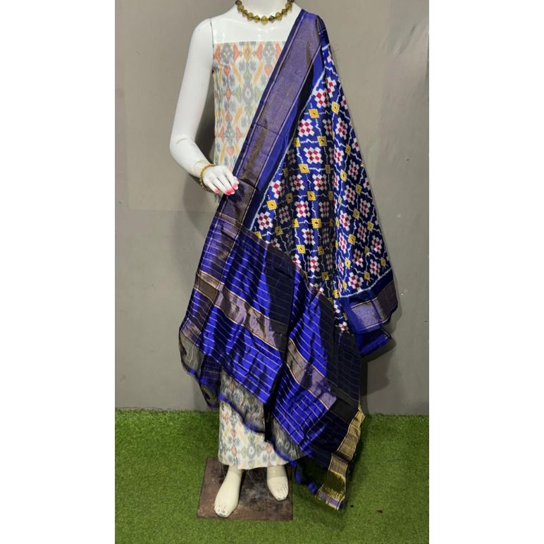 PSRGSDST5Y06FFCD09- Ikat Silk dupatta with Ikat sico top