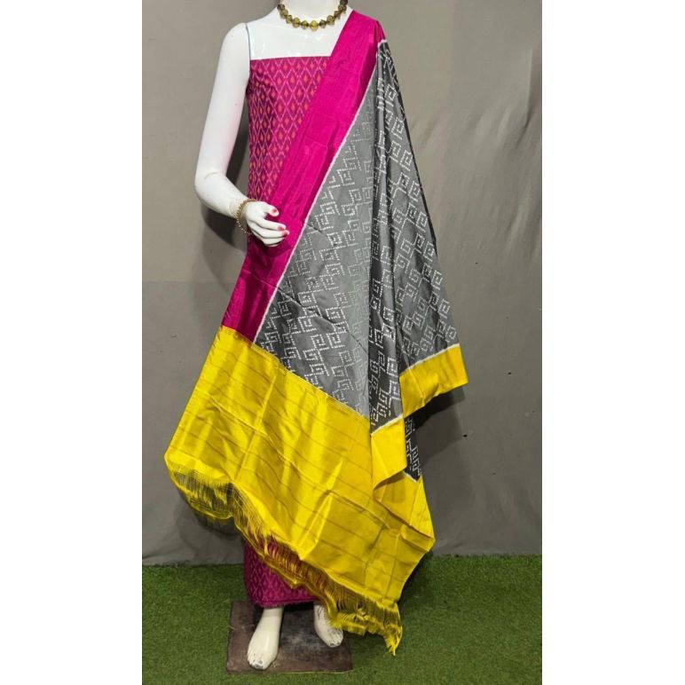 PSRGSDST5Y06FFCD16- Ikat Silk dupatta with Ikat sico top