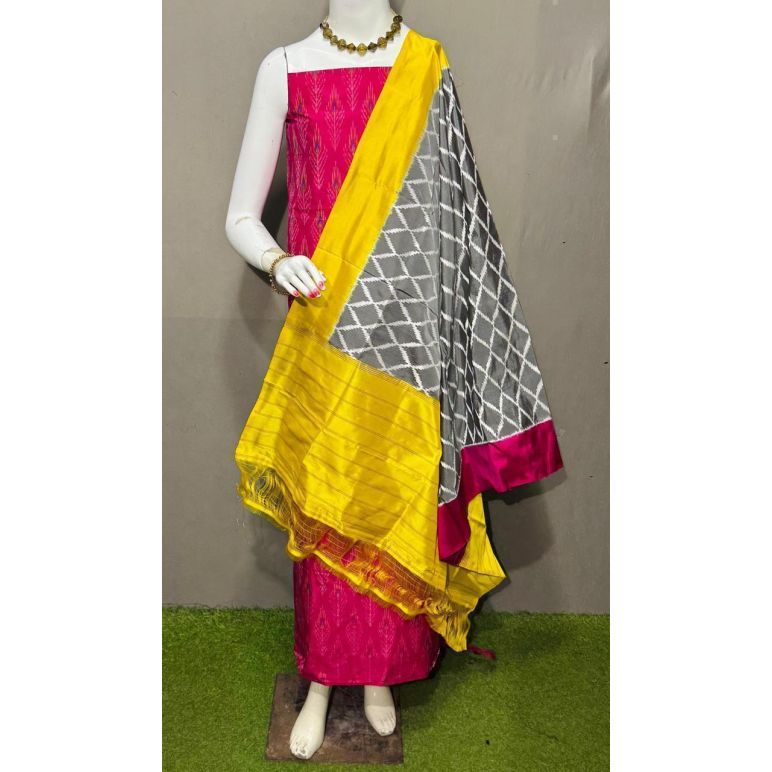 PSRGSDST5Y06FFCD18- Ikat Silk dupatta with Ikat sico top