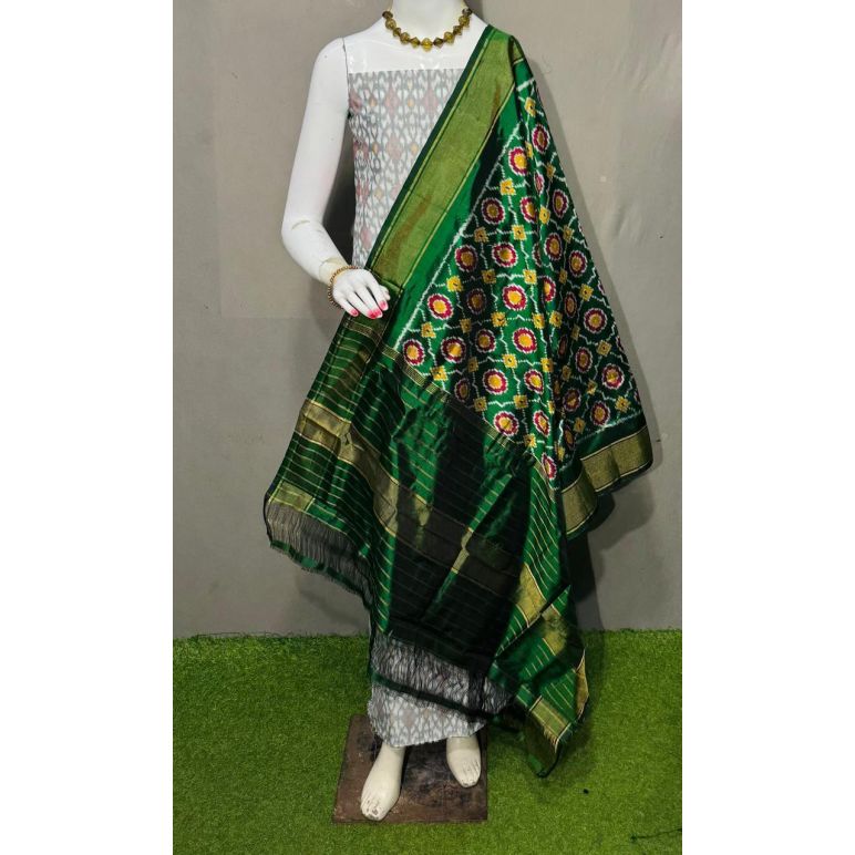PSRGSDST5Y06FFCD24- Ikat Silk dupatta with Ikat sico top