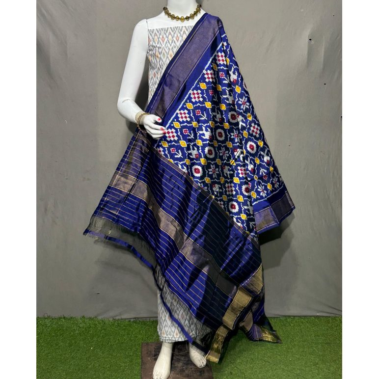 PSRGSDST5Y06FFCD33- Ikat Silk dupatta with Ikat sico top