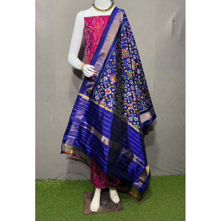PSRGSDST5Y06FFCD37- Ikat Silk dupatta with Ikat sico top