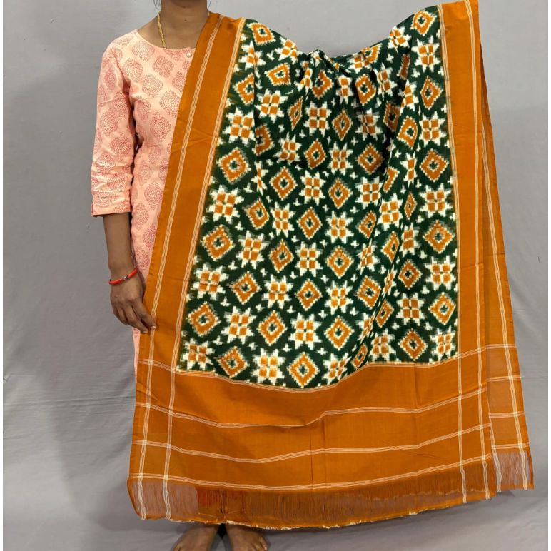 PSSIICDP5Y04IBDC04- Double Ikat cotton dupatta