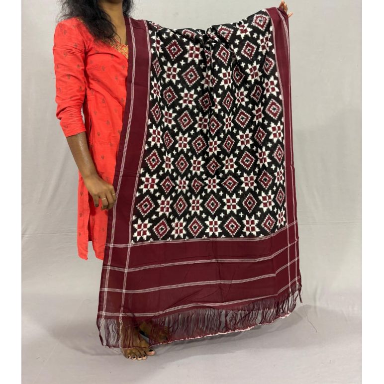 PSSIICDP5Y04IBDC14- Double Ikat cotton dupatta
