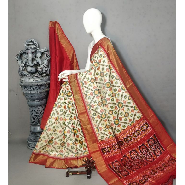 PALUIDSS5Y10BBCD10- Ikat silk saree