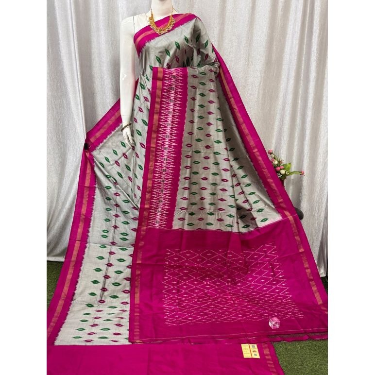 PASKILWS5Y10XEDC02- light weight Ikat silk saree