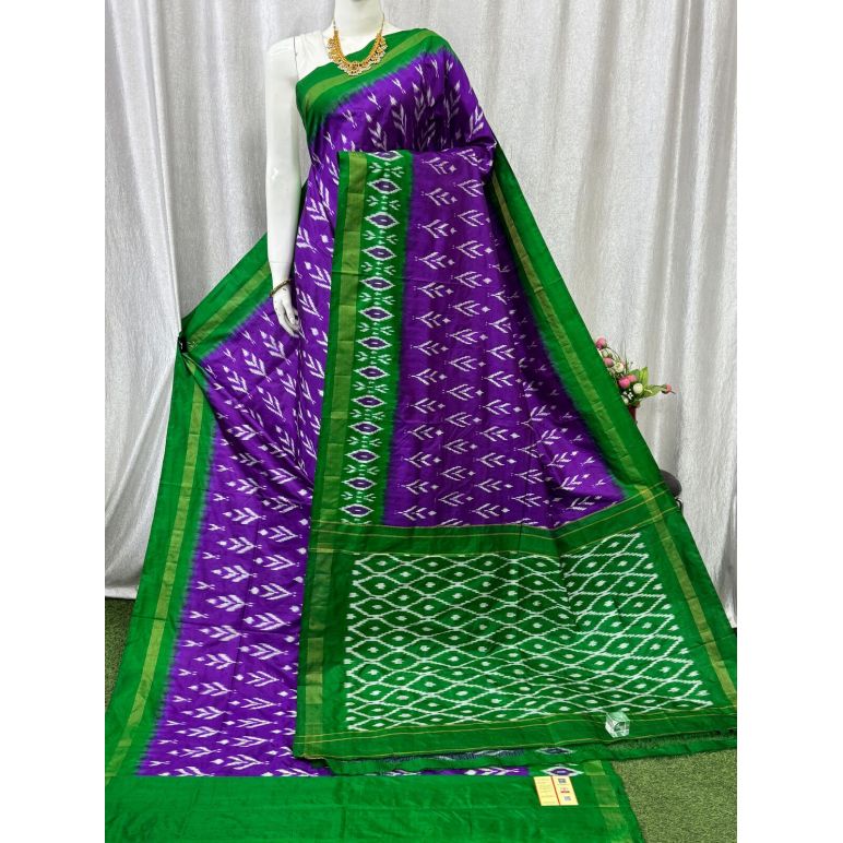 PASKILWS5Y10XEDC10- light weight Ikat silk saree