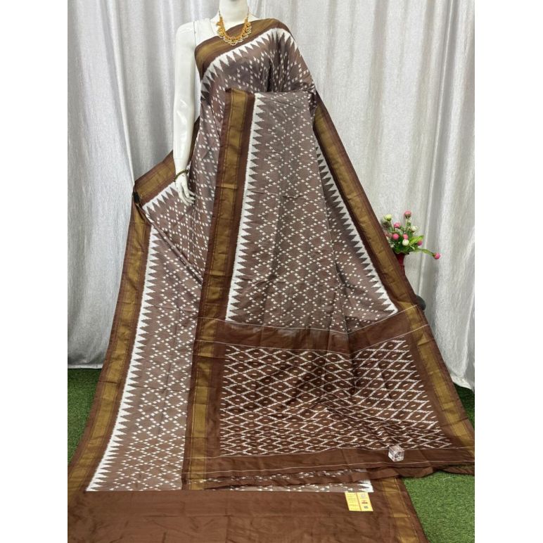 PASKILWS5Y10XEDC12- light weight Ikat silk saree