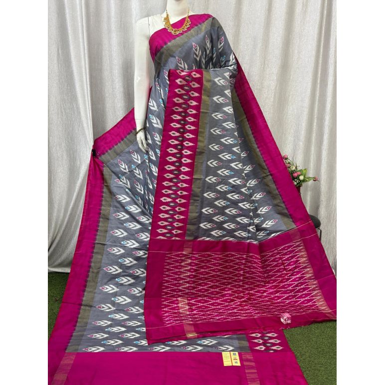 PASKILWS5Y10XEDC21- light weight Ikat silk saree