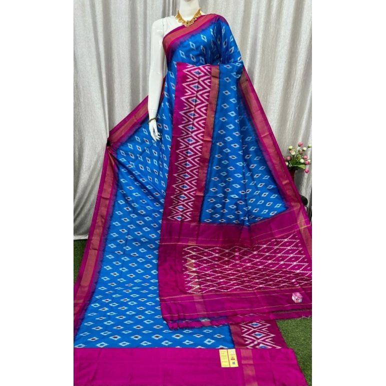 PASKILWS5Y10XEDC47- light weight Ikat silk saree