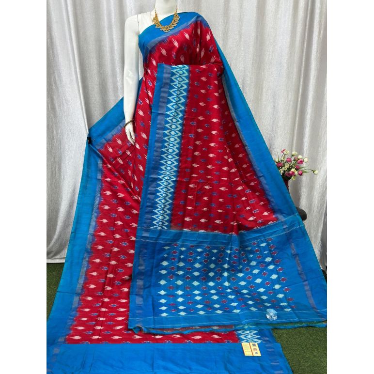 PASKILWS5Y10XEDC48- light weight Ikat silk saree