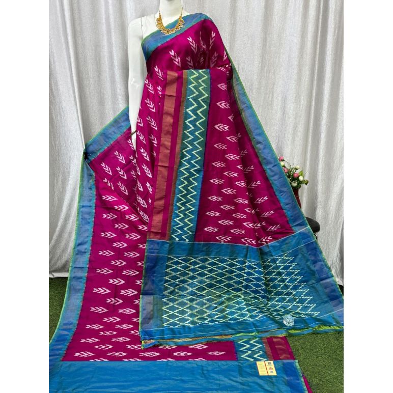 PASKILWS5Y10XEDC50- light weight Ikat silk saree