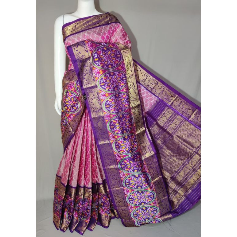 PDLSKBRS5Y10EDCC02- Kanchi border Ikat silk saree