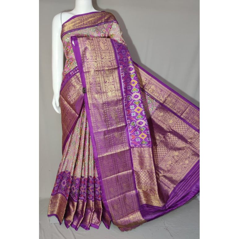 PDLSKBRS5Y10EDCC04- Kanchi border Ikat silk saree