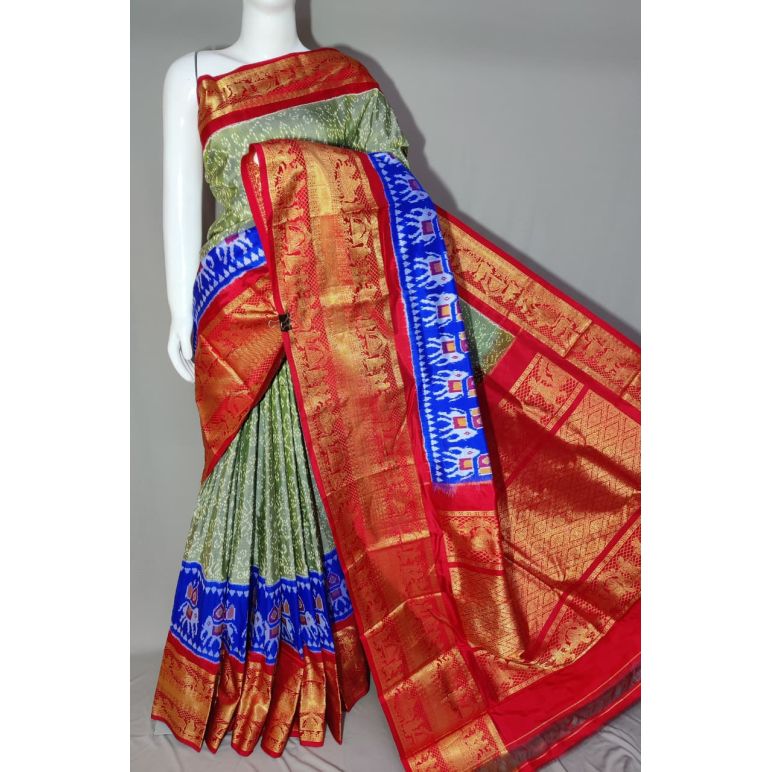PDLSKBRS5Y10EDCC20- Kanchi border Ikat silk saree
