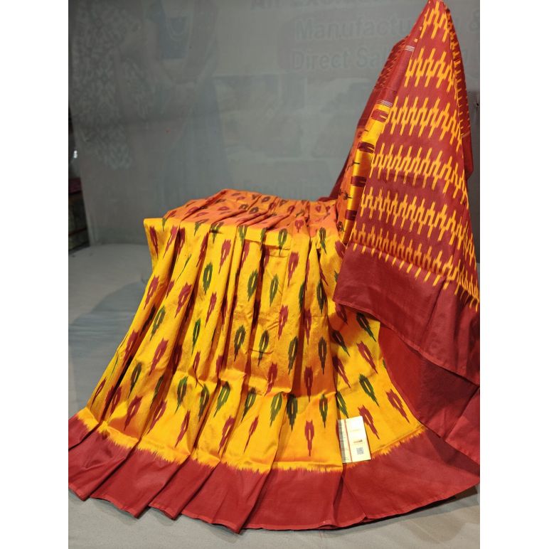 PGMRILWS5Y10SFCD18- light weight Ikat silk saree