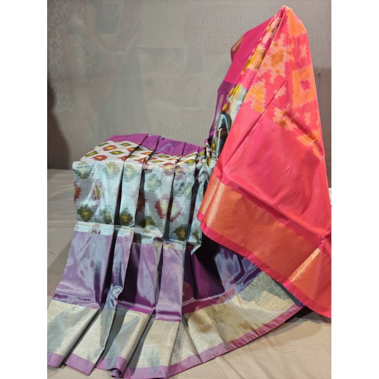 PGMRISSS5Y10ISDC10- Ikat soft silk saree