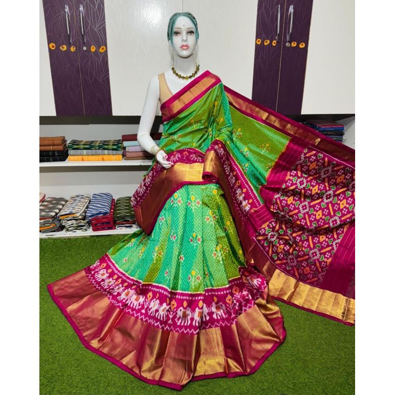 PSRGIDSS5Y09BBCD14- Ikat silk saree