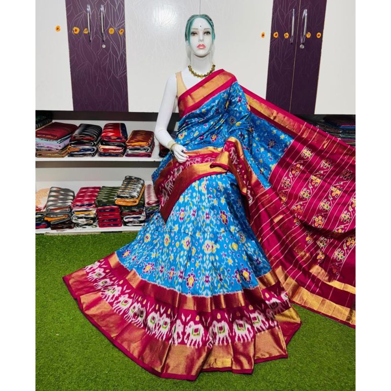 PSRGIDSS5Y09BBCD16- Ikat silk saree