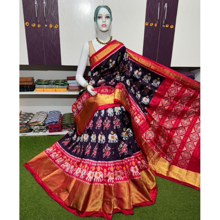 PSRGIDSS5Y09BBCD17- Ikat silk saree