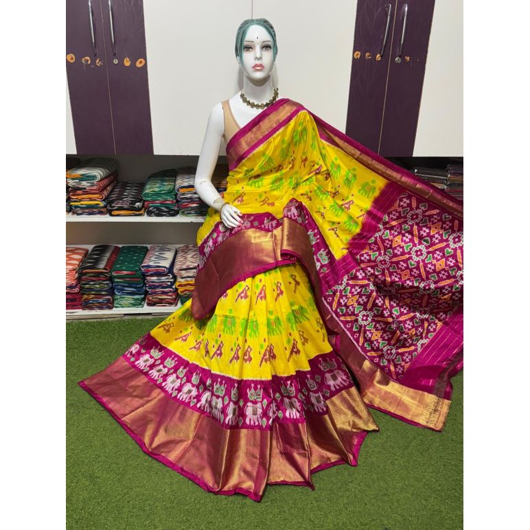 PSRGIDSS5Y09BBCD55- Ikat silk saree