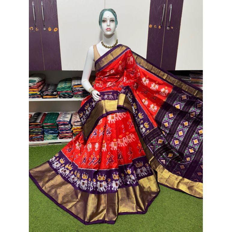 PSRGIDSS5Y09BBCD57- Ikat silk saree