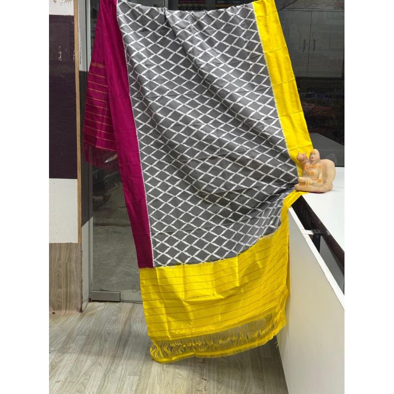 PSRGISDP5Y08ZNCD13- Ikat Silk dupatta